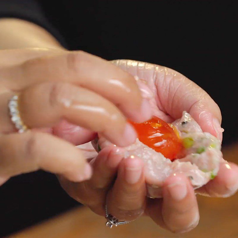 Step 2 Shaping and rolling fish cakes Fish cake with salted egg and fish cake with century egg