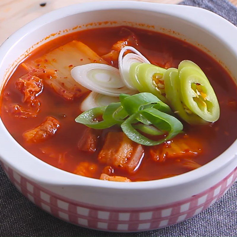 Step 4 Final product Kimchi pork soup