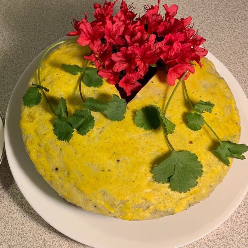 Step 4 Finished product Steamed mackerel fish cake