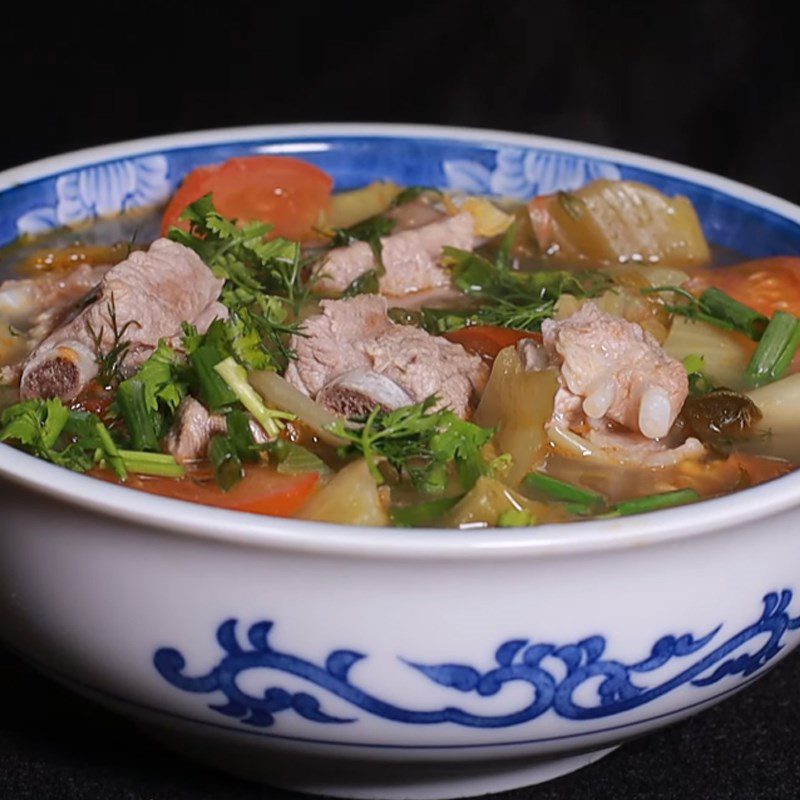 Step 6 Final product Sour Mustard Greens Soup with Pork Ribs