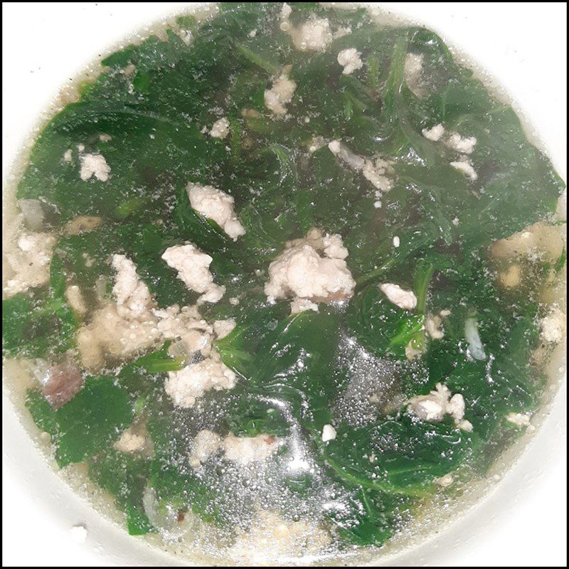 Step 4 Final Product Water Spinach Soup with Minced Meat