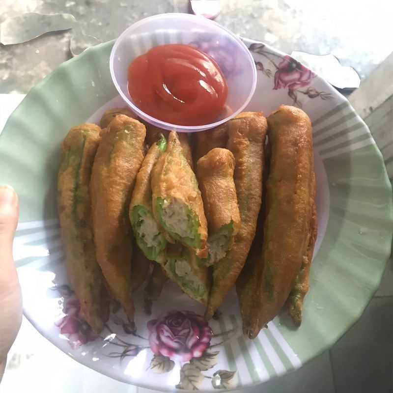 Step 5 Final Product Fried stuffed okra