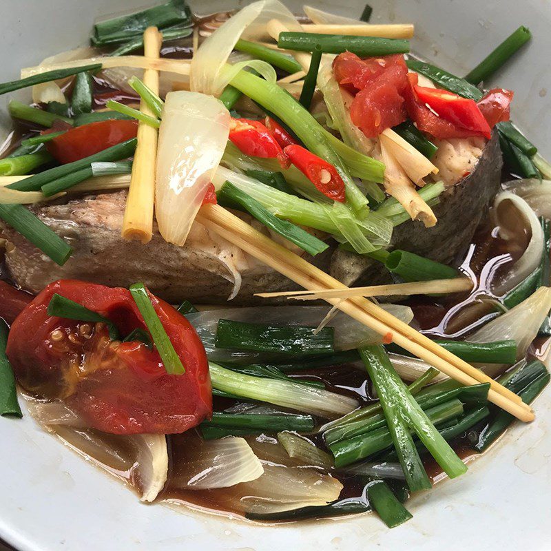 Step 4 Final Product Steamed pomfret with soy sauce