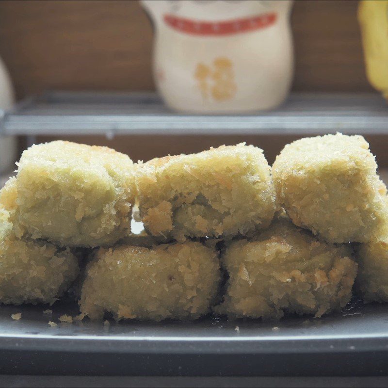 Step 6 Final Product Fried Fresh Milk Cake with Green Tea Flavor