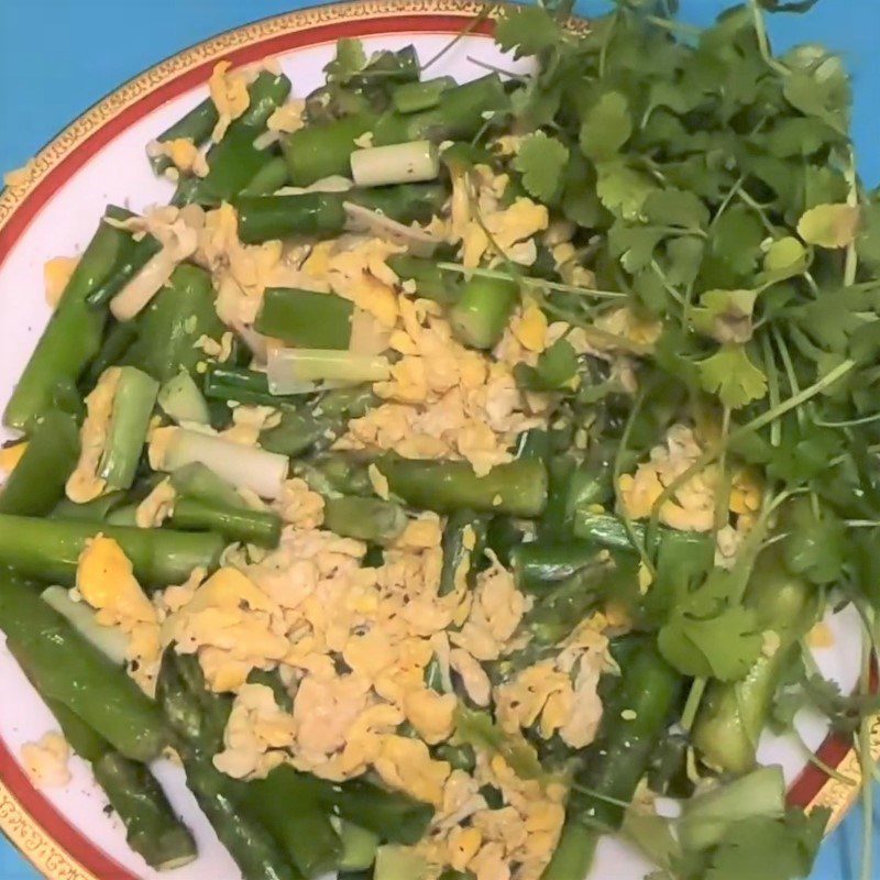 Step 4 Final product Stir-fried asparagus with eggs