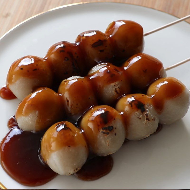 Step 7 Final Product Japanese Grilled Rice Cake - Mitarashi dango