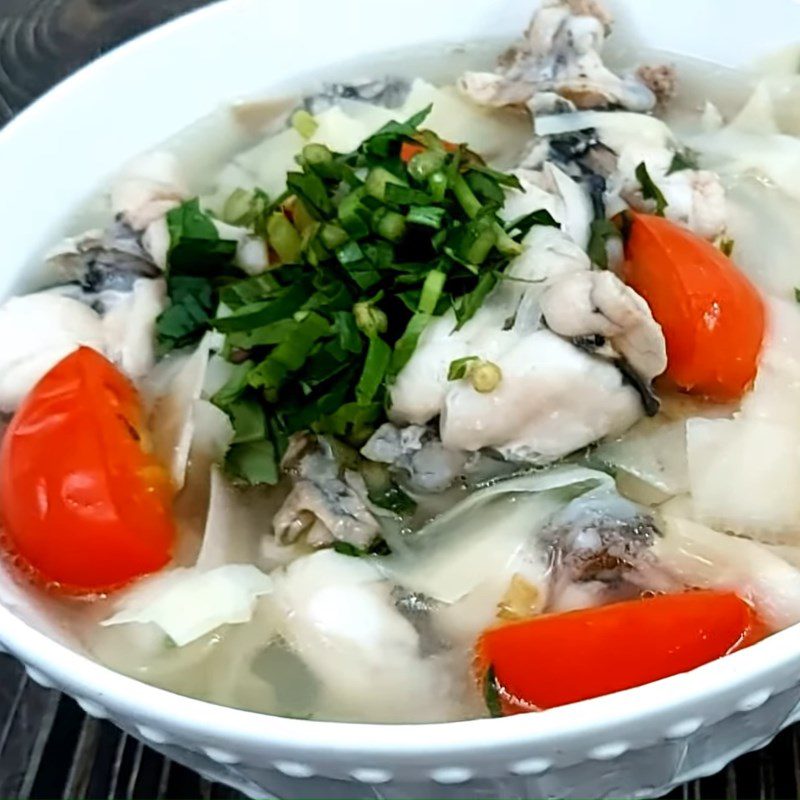 Step 5 Final product Sour bamboo shoot soup with frog