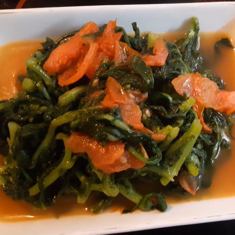 Step 3 Final Product Stir-fried Mustard Greens with Tomatoes