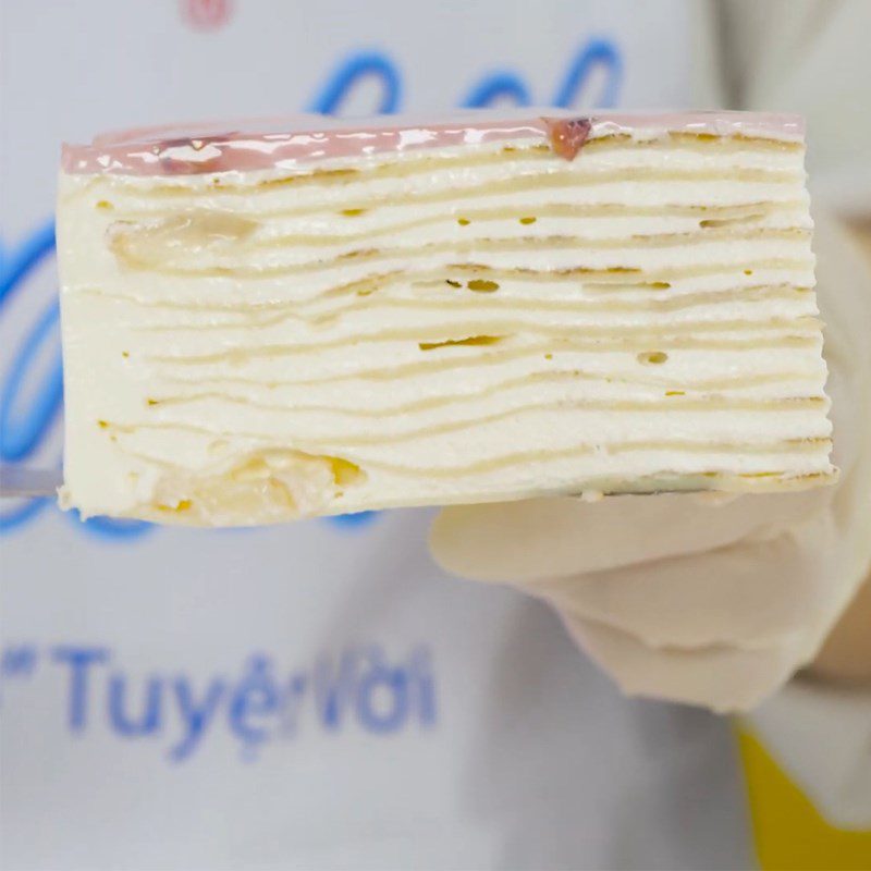 Step 8 Final product Lychee rose crepe cake