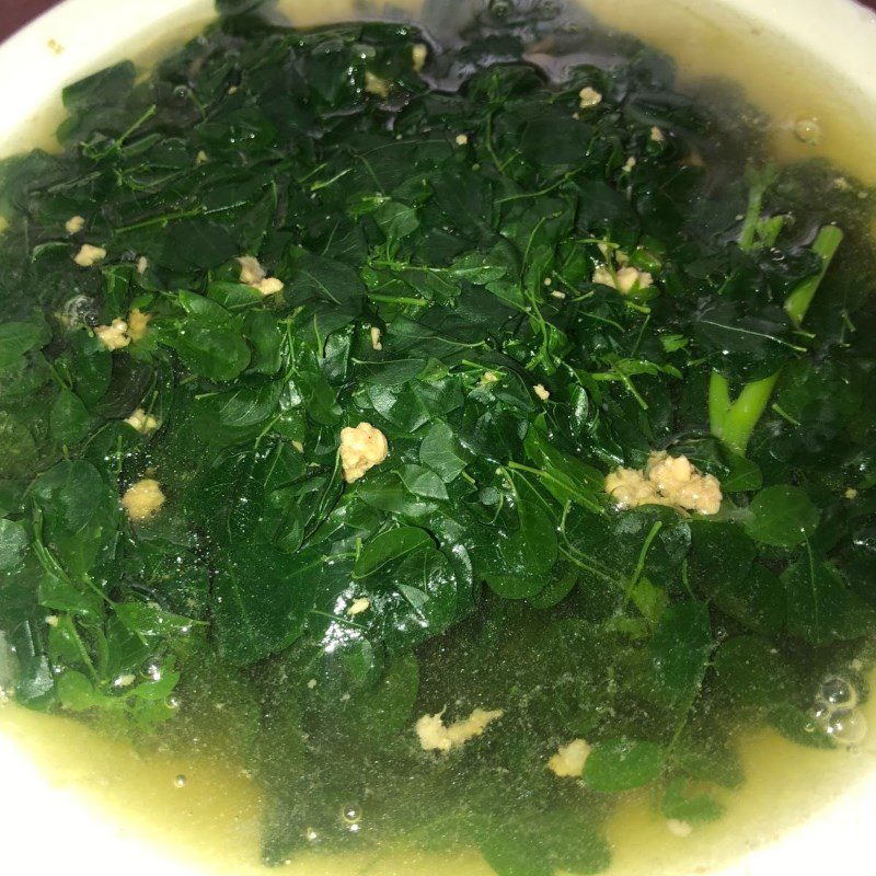 Step 4 Finished Dish Moringa Leaf Soup with Minced Meat