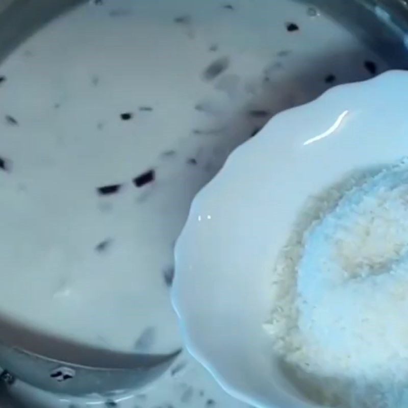 Step 2 Add coconut and sesame to the flour for Coconut Rice Paper