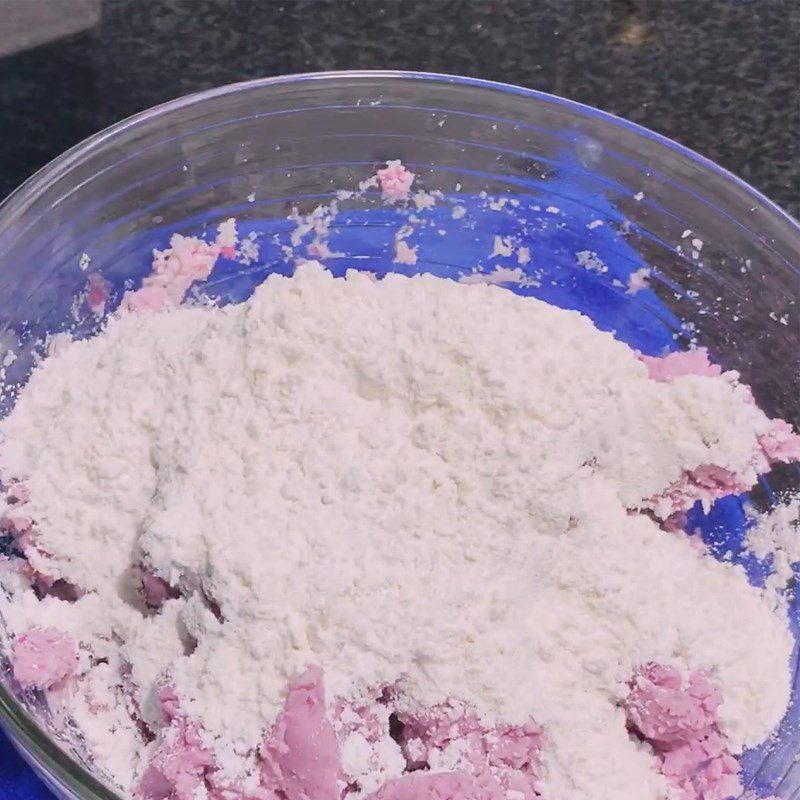 Step 3 Mix the cake batter Cheese taro cake