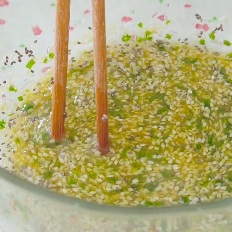 Step 1 Mix sesame and green onion mixture for Sesame Onion Cookies