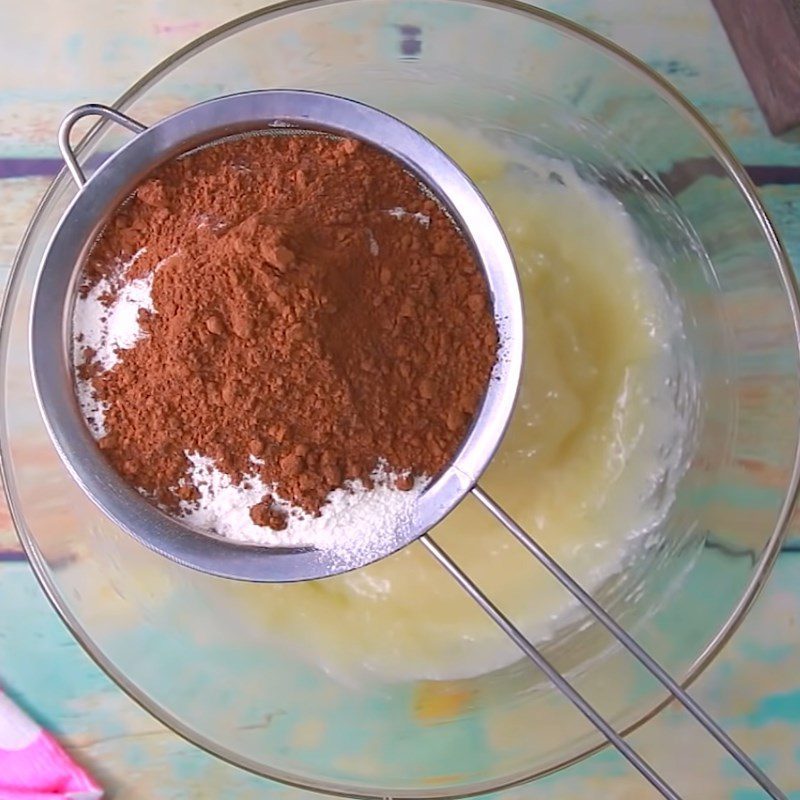 Step 1 Mixing pancake batter Cake from Pancakes