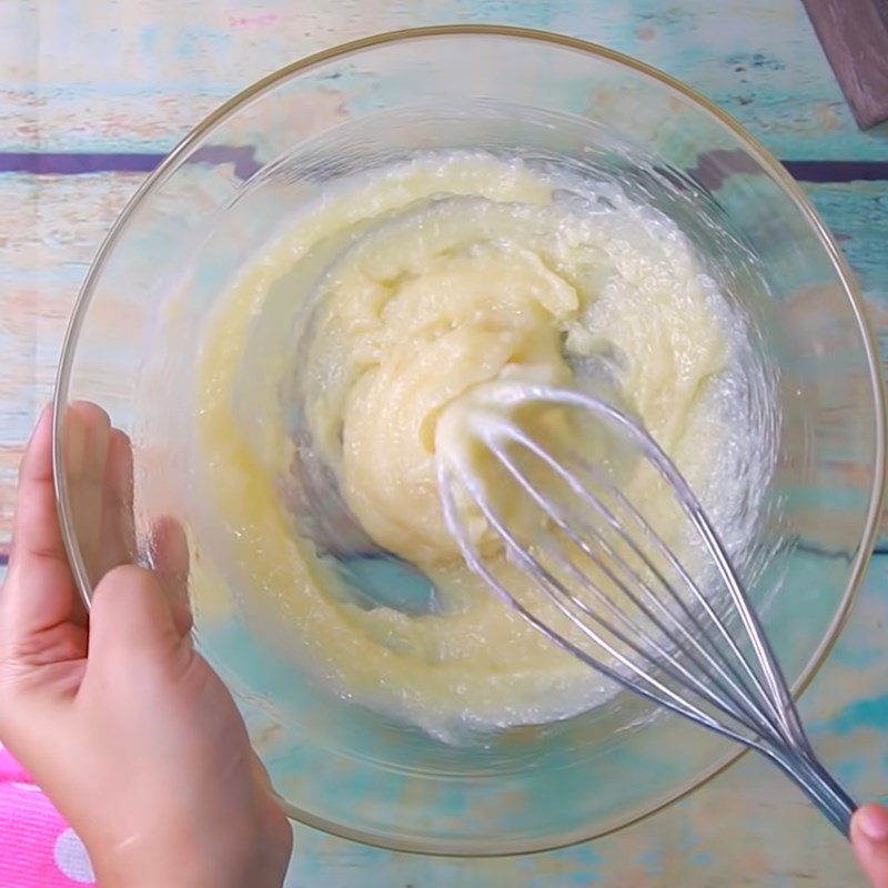 Step 1 Mixing pancake batter Cake from Pancakes