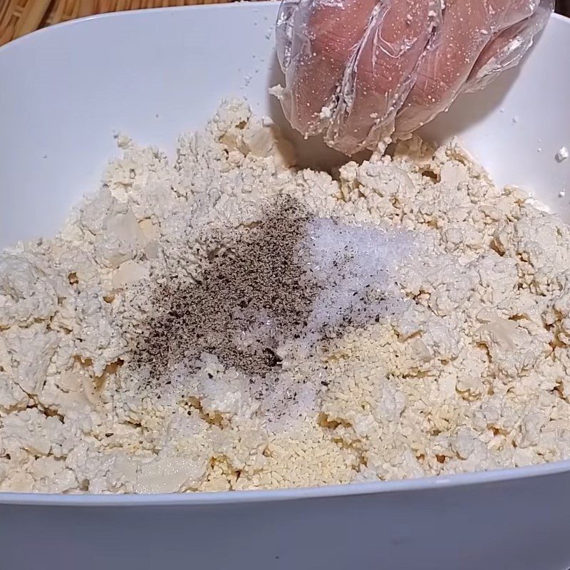 Step 2 Mixing the tofu mixture Tofu with glass noodles