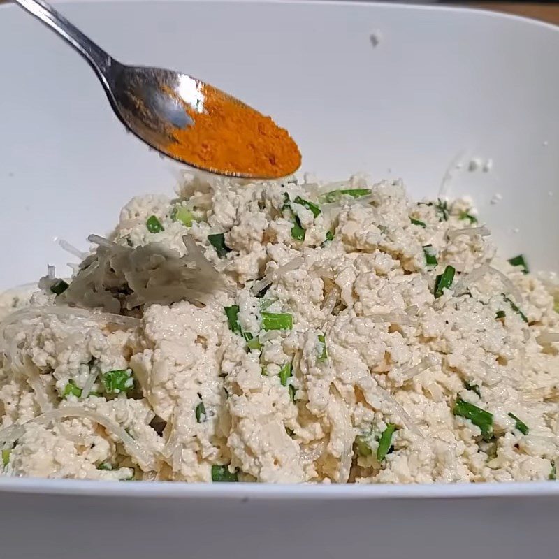 Step 2 Mixing the tofu mixture Tofu with glass noodles