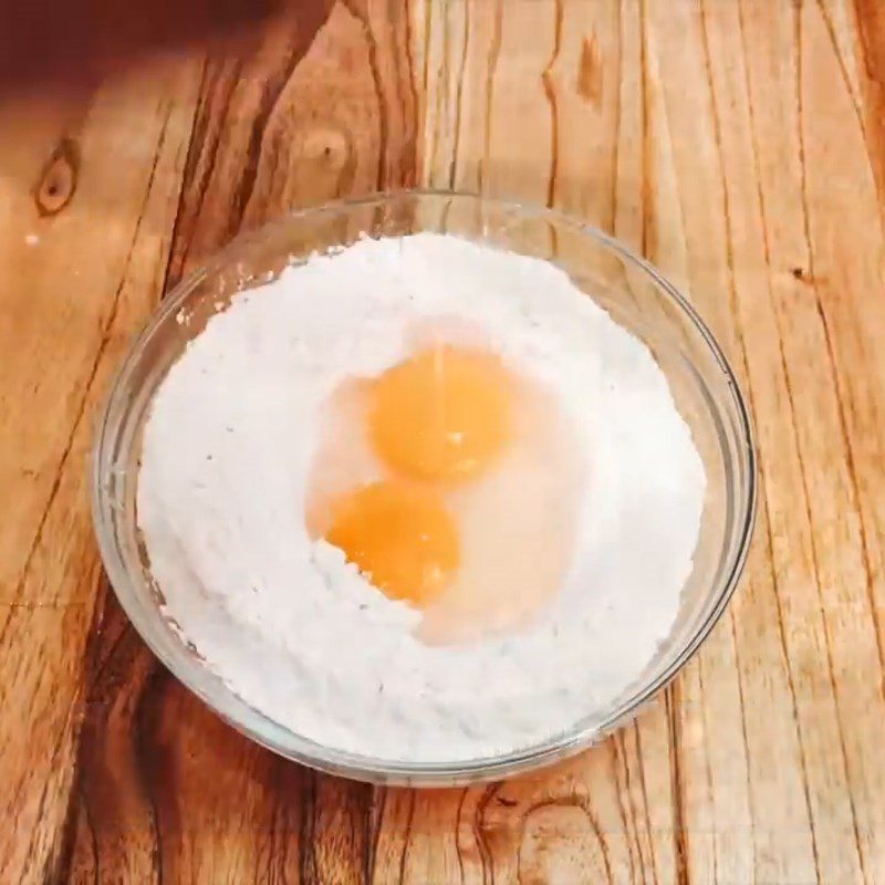 Step 1 Mix and knead the egg butter dough for Dried Fish