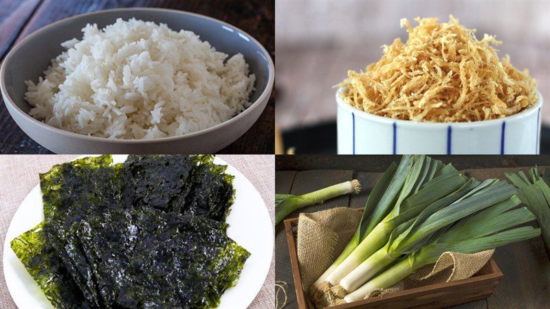 Ingredients for the dish 2 ways to make seaweed fried rice and seaweed pork floss