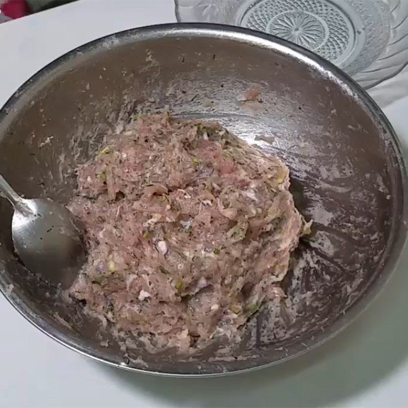 Step 2 Marinate fish paste Fish paste fried with dill