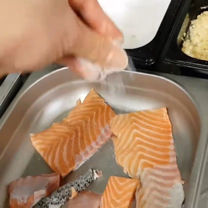 Step 2 Marinating Salmon Skin Crispy Salmon Skin