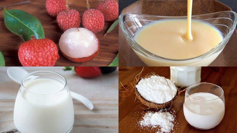 Ingredients for lychee yogurt dish (Elsa lychee)