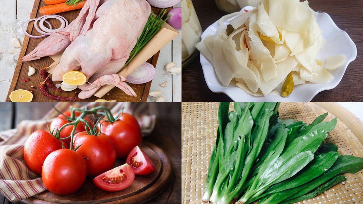 Ingredients for Duck Stir-Fry with Bamboo Shoots