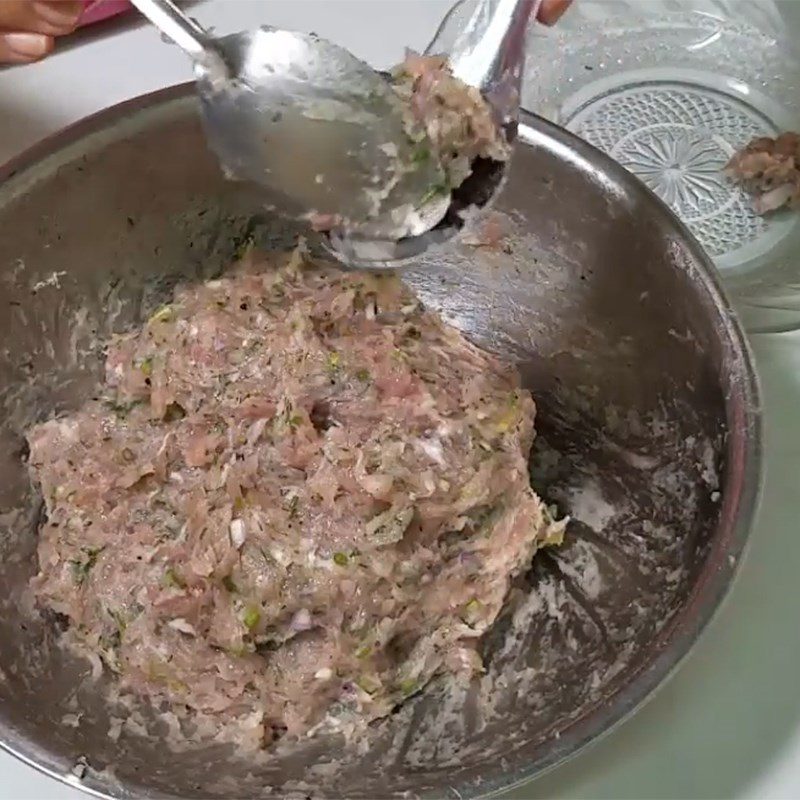 Step 3 Form fish paste balls Fish paste fried with dill