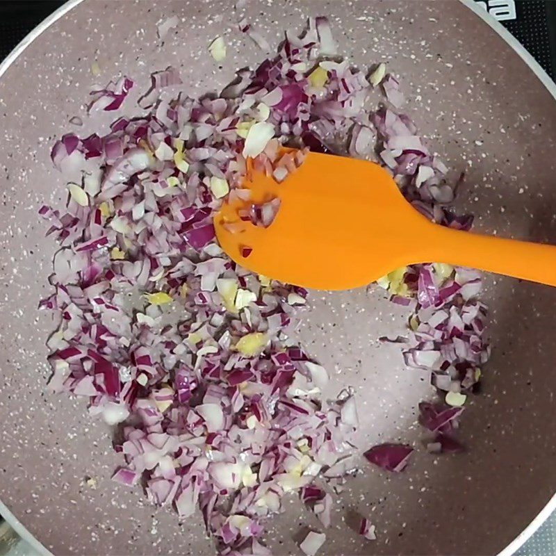 Step 3 Sauté cabbage and shallots for blended cabbage tomato soup