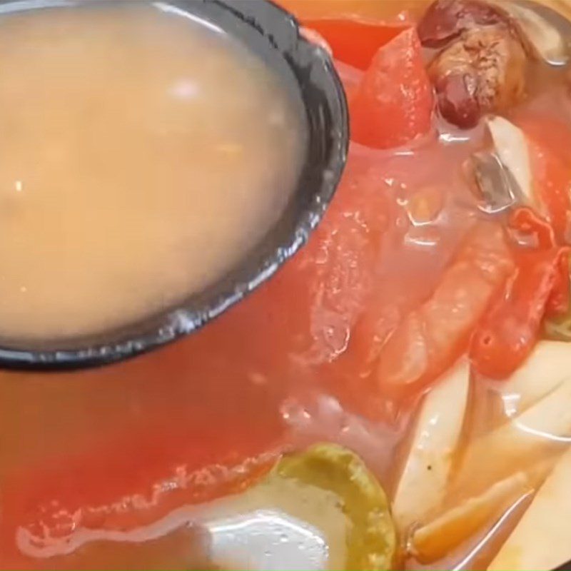 Step 4 Cooking the soup Sour soup with jackfruit seeds