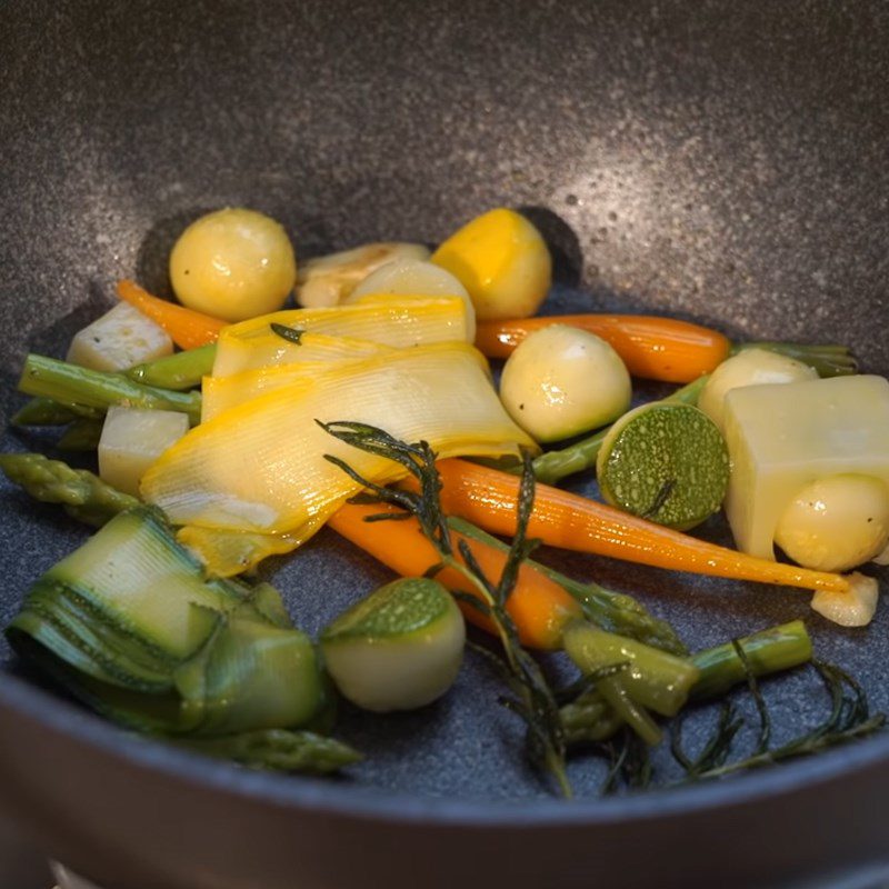 Step 5 Sautéed Vegetables as a Side Dish Grilled Salmon with Cream Sauce