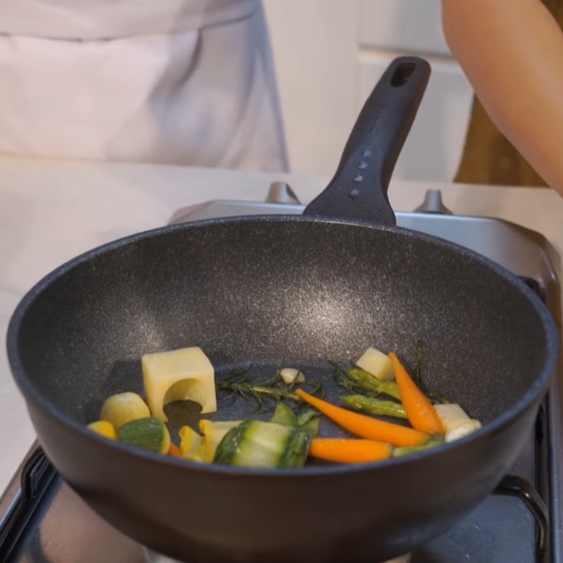 Step 5 Sautéed Vegetables as a Side Dish Grilled Salmon with Cream Sauce