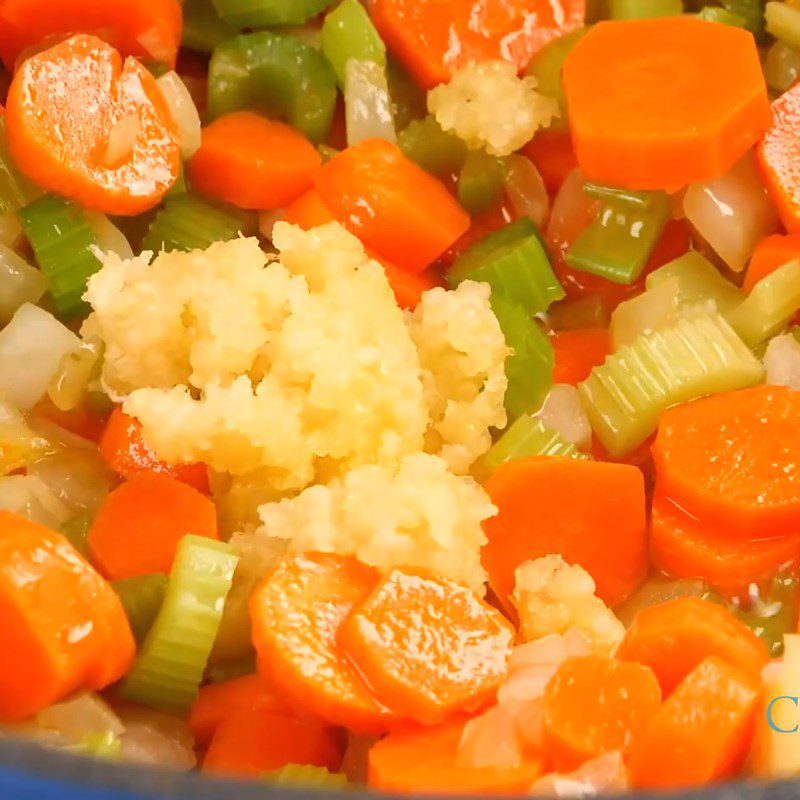 Step 2 Sauté the vegetables for Mixed Vegetable Soup