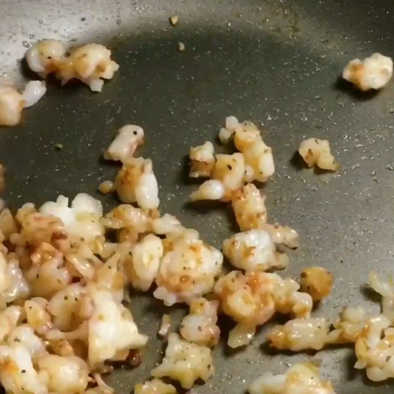 Step 2 Sauté shrimp Shrimp porridge with moringa