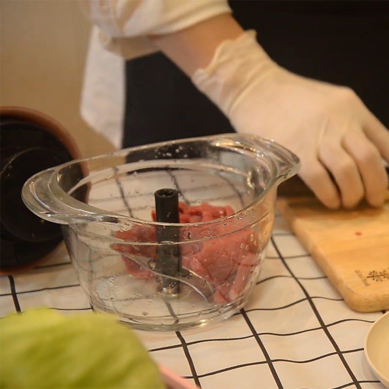 Step 2 Preparing beef for brown rice spaghetti