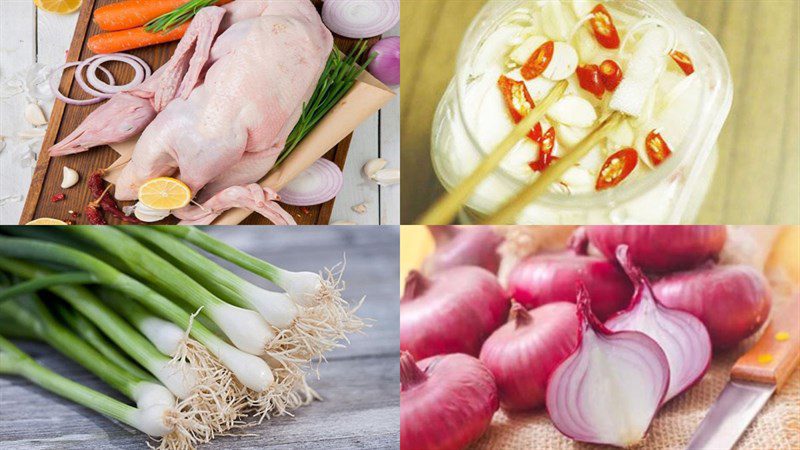 Ingredients for the dish 2 ways to cook sour bamboo shoot soup with frog and duck