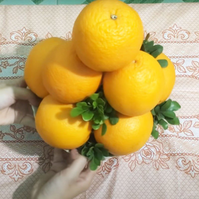 Step 1 Arrange fruits with glue