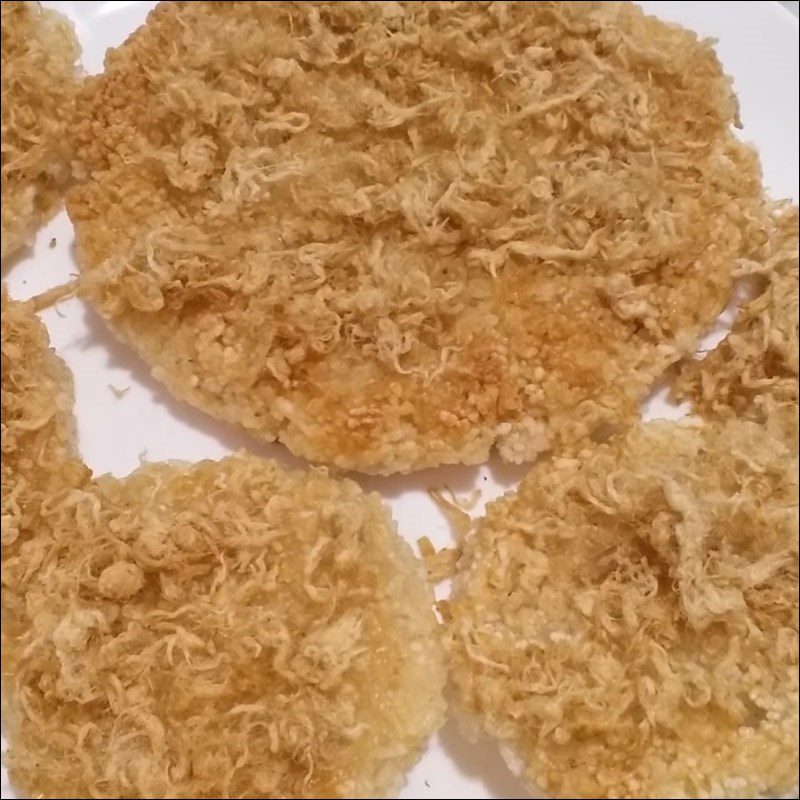 Step 4 Finished product Fried sticky rice with pork floss