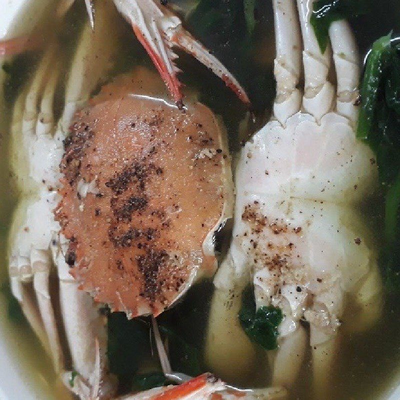 Step 4 Finished Product Water Spinach Soup with Crab