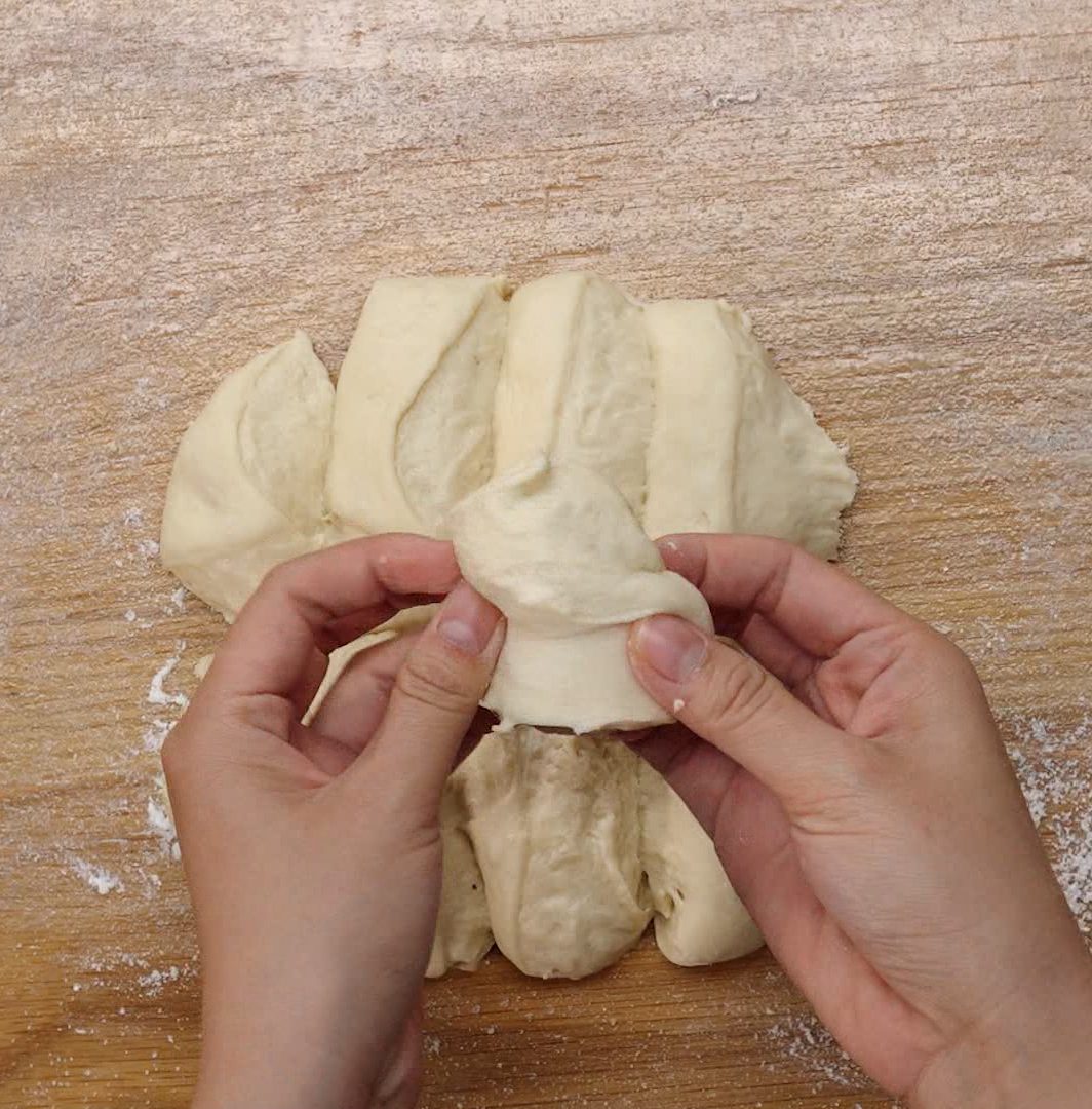 Step 2 Proofing the dough and shaping the pancakes for Durian Pancakes