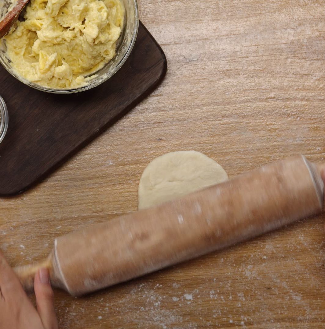 Step 2 Proofing the dough and shaping the pancakes for Durian Pancakes