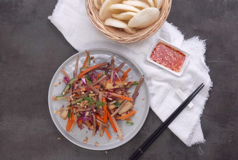 Step 3 Finished product of vegetarian lotus stem salad