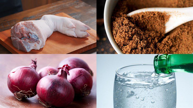 Ingredients for crispy salted pork hock dish