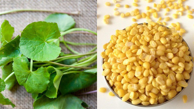 Ingredients for the dish pennywort with mung beans using a slow juicer, pennywort with mung beans (recipe shared by users)