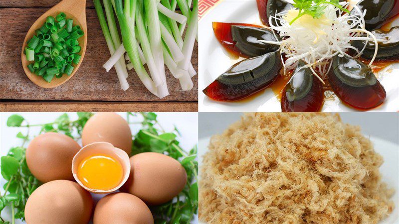 Ingredients for century egg tofu dish