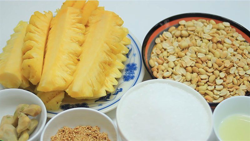 Ingredients for peanut pineapple candy