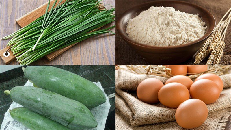 Ingredients for fried chive cake