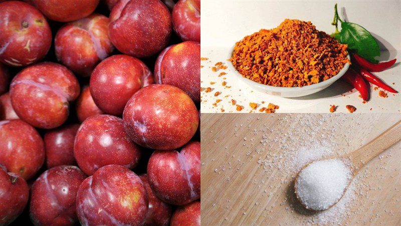 Ingredients for plum shake