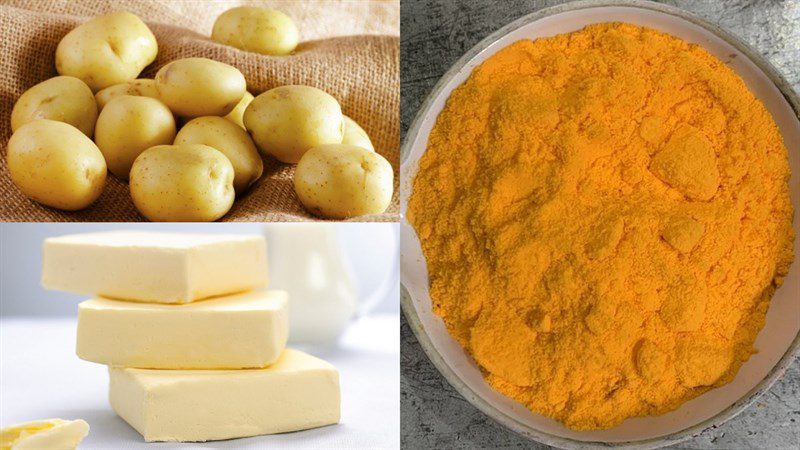 Ingredients for cheese potato snack