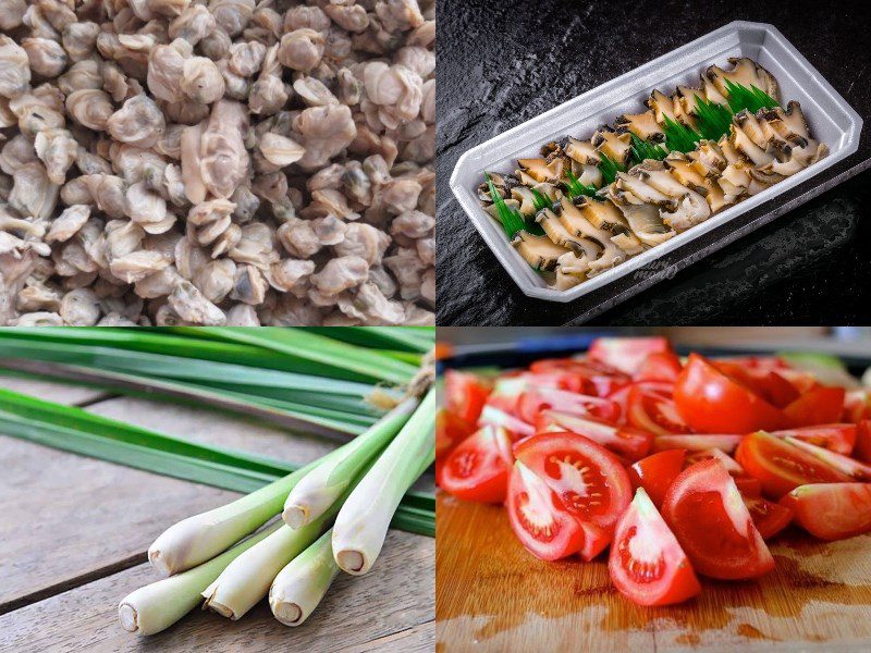 Ingredients for snail noodle dish